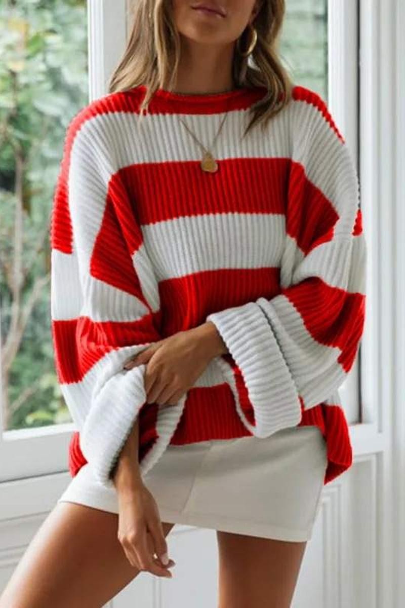 Red and White Striped Sweater