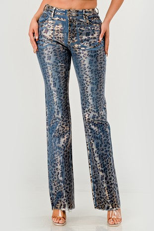 METALIC LEOPARD JEANS