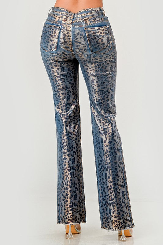 METALIC LEOPARD JEANS