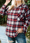 Red Plaid Pattern Shirt - Curvy